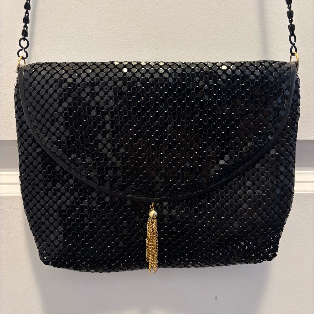 Elegant Black Vintage Sequin Shoulder Bag